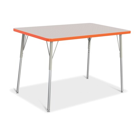 Jonti-Craft Berries Rectangle Activity Table, 30 in. x 48 in., A-height, Freckled Gray/Orange/Gray 6473JCA114